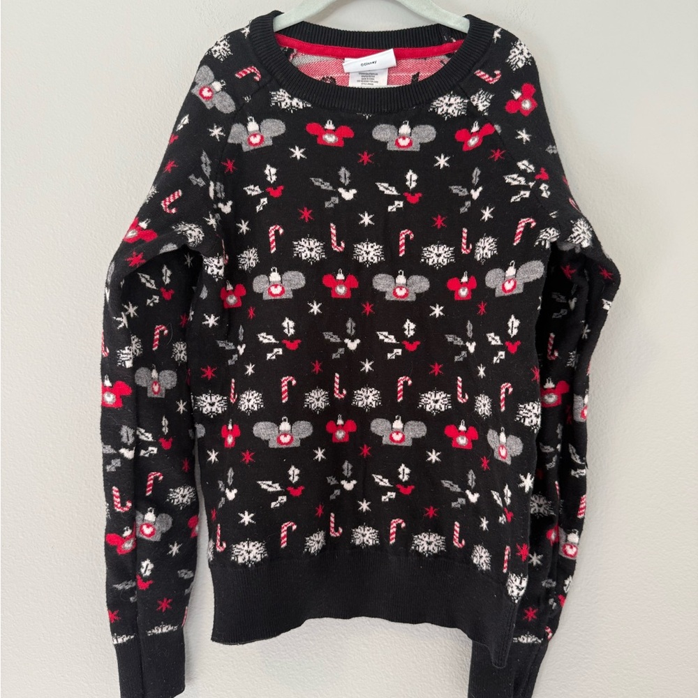 Disney Parks Authentic Ugly Mickey Ears Festive Ornament Sweater, XCH